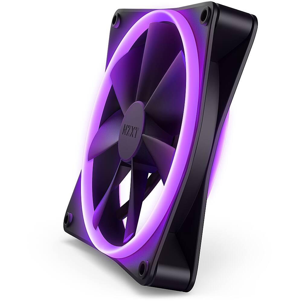 Alt View 12. NZXT - F140 Duo RGB 140mm Computer Case Fan with Fluid Dynamic Bearings - Black.