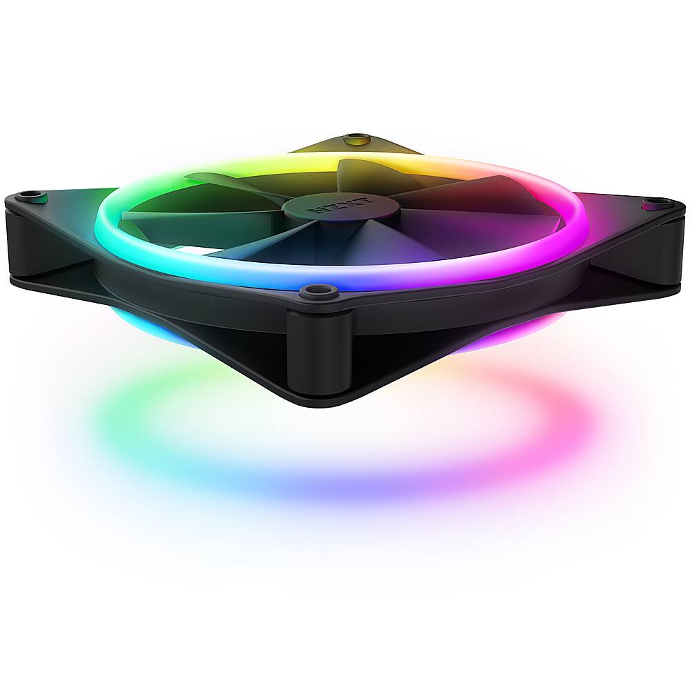 Alt View 13. NZXT - F140 Duo RGB 140mm Computer Case Fan with Fluid Dynamic Bearings - Black.