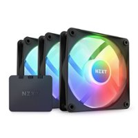 NZXT - F120 Core RGB 120mm Computer Case Fan with RGB Controller and Fluid Dynamic Bearings (3-pack) - Black - Front_Zoom