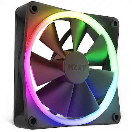 Front. NZXT - F120 RGB 120mm Computer Case Fan with Fluid Dynamic Bearings - Black.