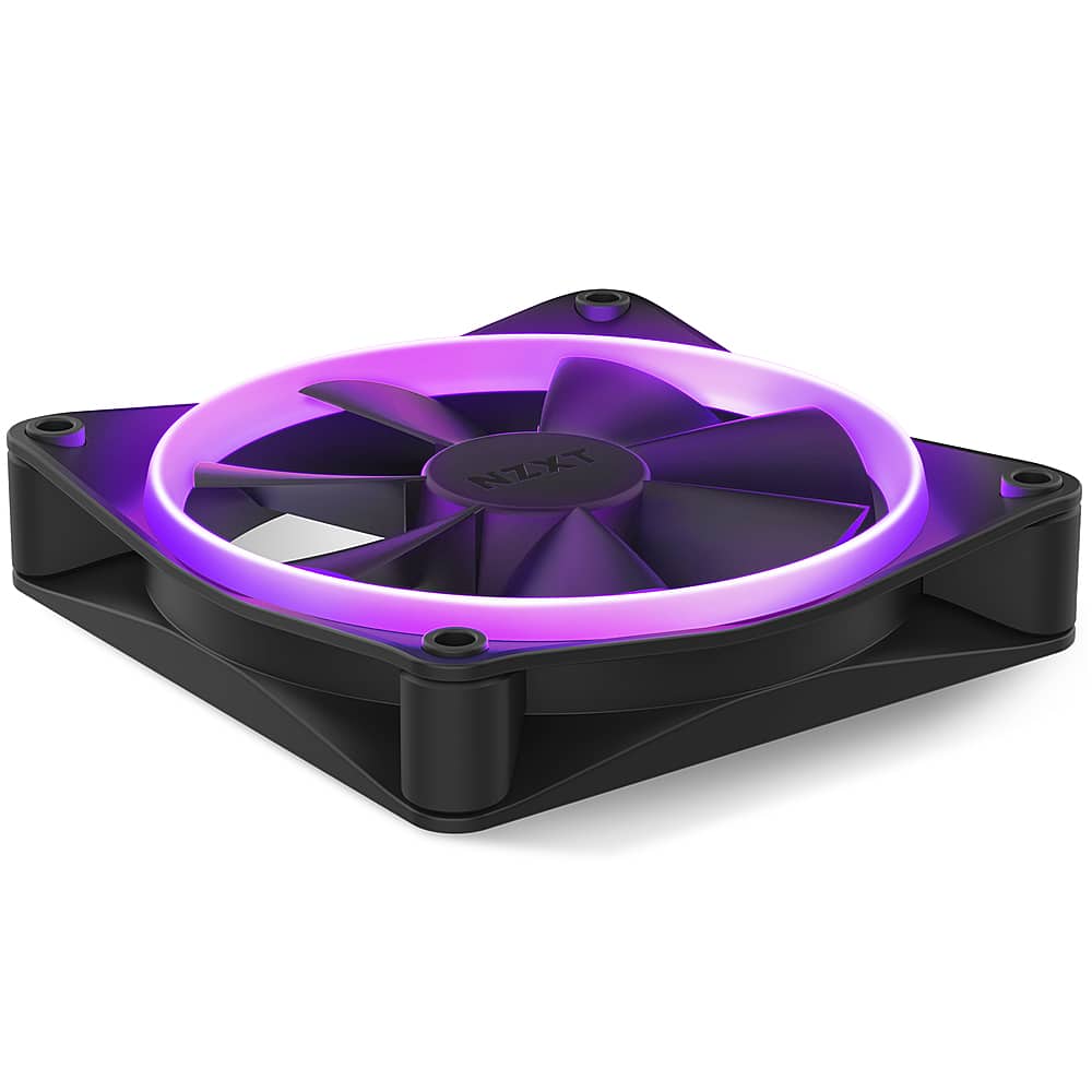 Alt View 12. NZXT - F120 RGB 120mm Computer Case Fan with Fluid Dynamic Bearings - Black.
