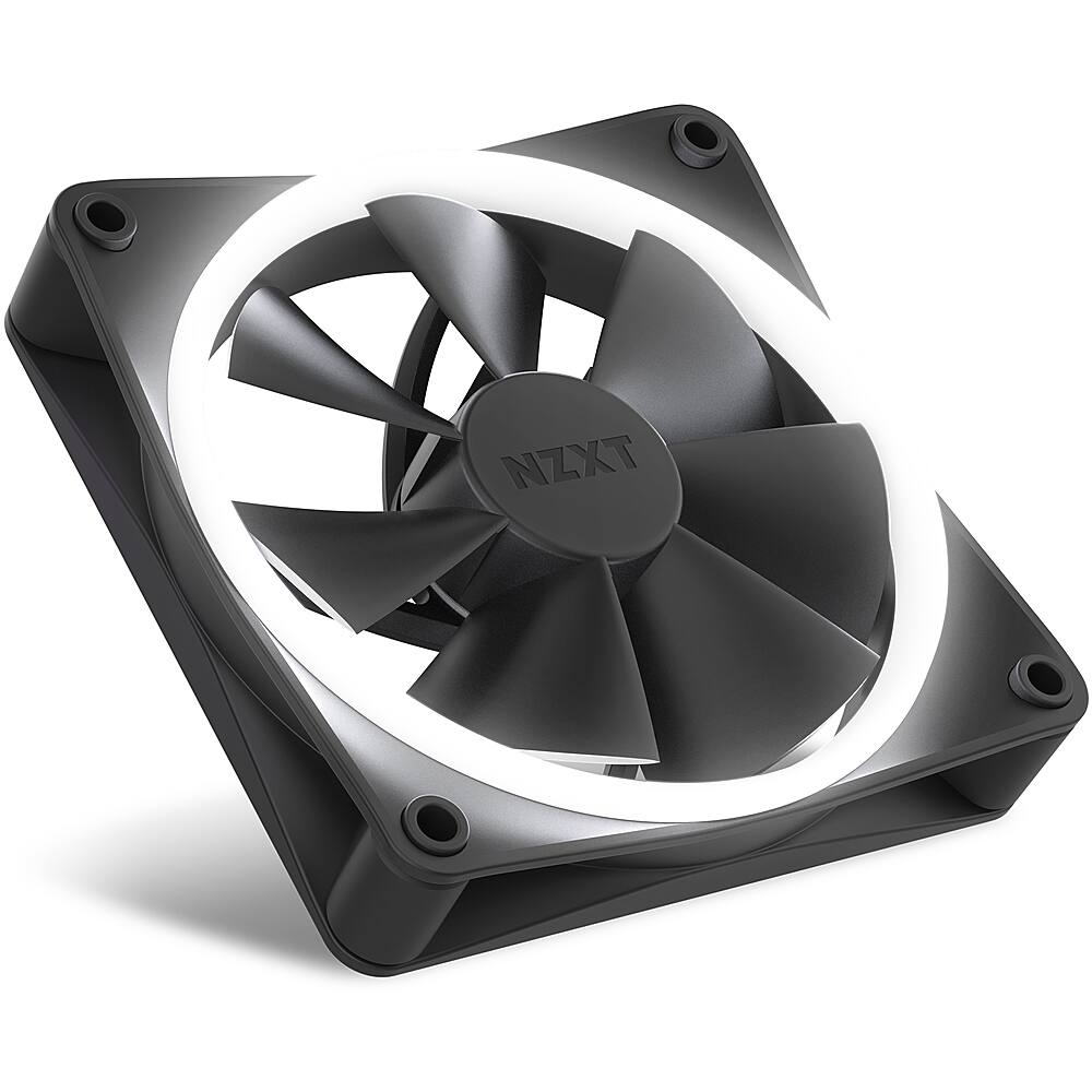 Alt View 13. NZXT - F120 RGB 120mm Computer Case Fan with Fluid Dynamic Bearings - Black.
