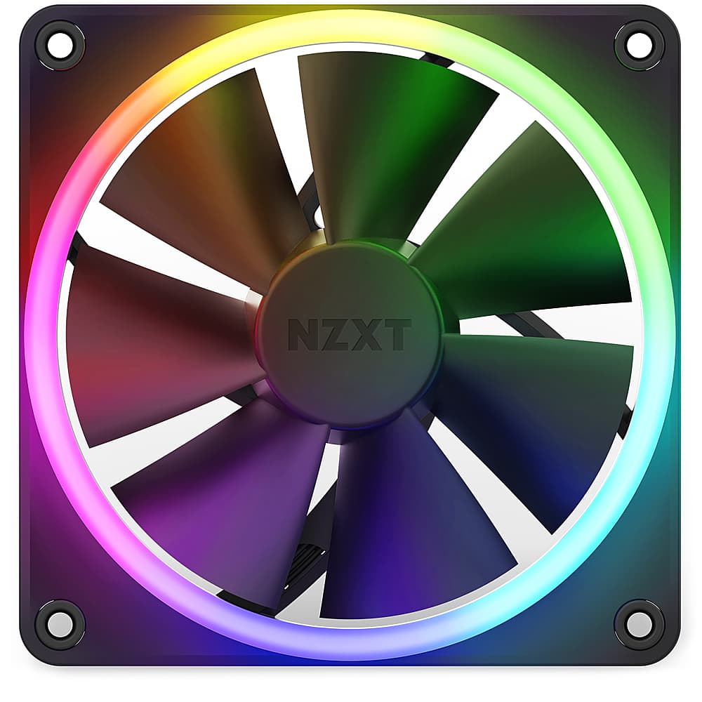 Alt View 1. NZXT - F120 RGB 120mm Computer Case Fan with Fluid Dynamic Bearings - Black.