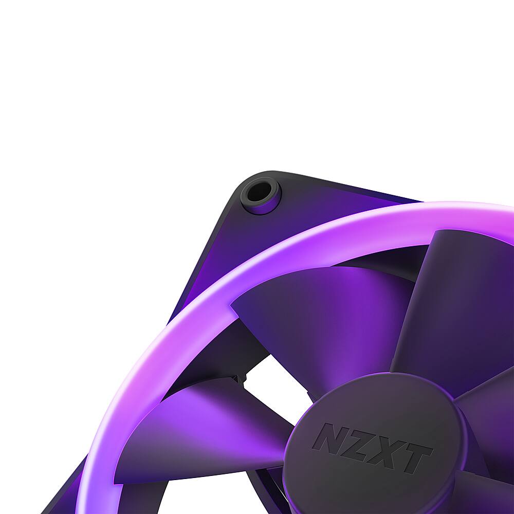 Alt View 11. NZXT - F120 RGB 120mm Computer Case Fan with RGB Controller and Fluid Dynamic Bearings (3-pack) - Black.