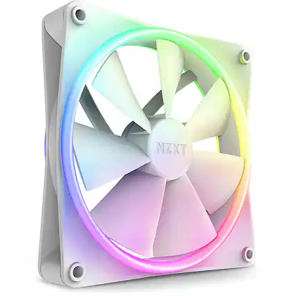 Front. NZXT - F140 Duo RGB 140mm Computer Case Fan with Fluid Dynamic Bearings - White.