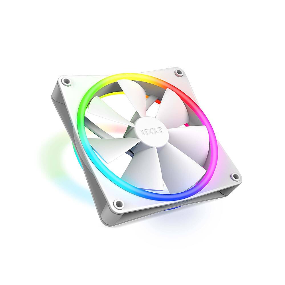 Alt View 11. NZXT - F140 Duo RGB 140mm Computer Case Fan with RGB Controller and Fluid Dynamic Bearings (2-pack) - White.