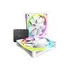 Front. NZXT - F140 Duo RGB 140mm Computer Case Fan with RGB Controller and Fluid Dynamic Bearings (2-pack) - White.