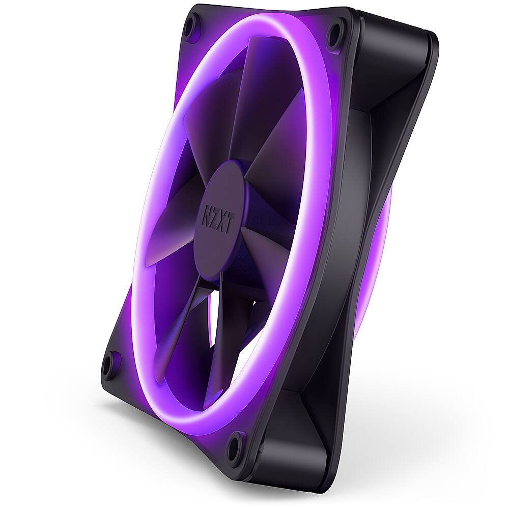 Alt View 12. NZXT - F120 Duo RGB 120mm Computer Case Fan with Fluid Dynamic Bearings - Black.