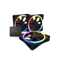 NZXT - F120 Duo RGB 120mm Computer Case Fan with RGB Controller and Fluid Dynamic Bearings (3-pack) - Black - Front_Zoom