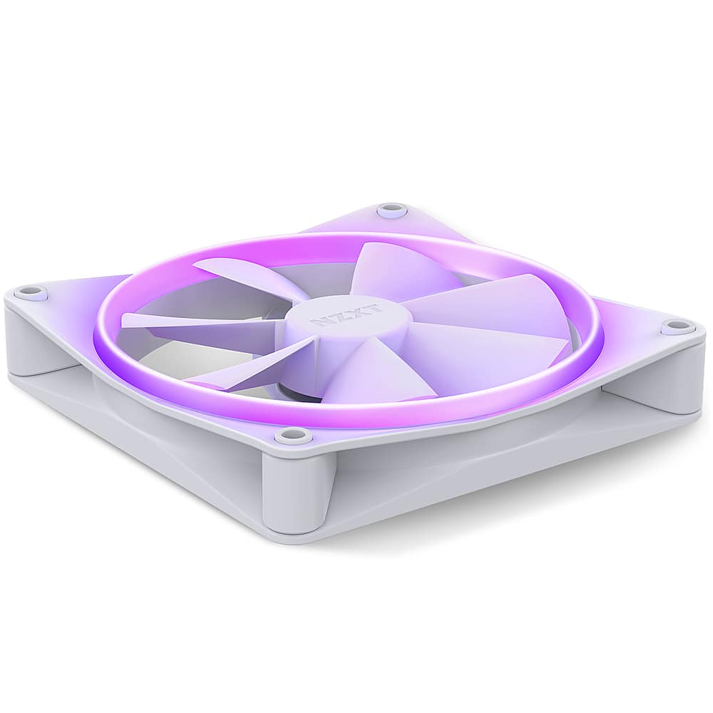 Alt View 12. NZXT - F140 RGB 140mm Computer Case Fan with Fluid Dynamic Bearings - White.