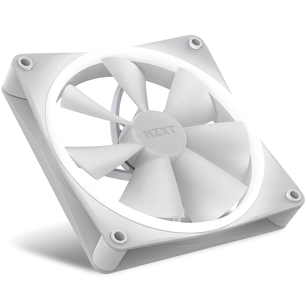 Alt View 13. NZXT - F140 RGB 140mm Computer Case Fan with Fluid Dynamic Bearings - White.