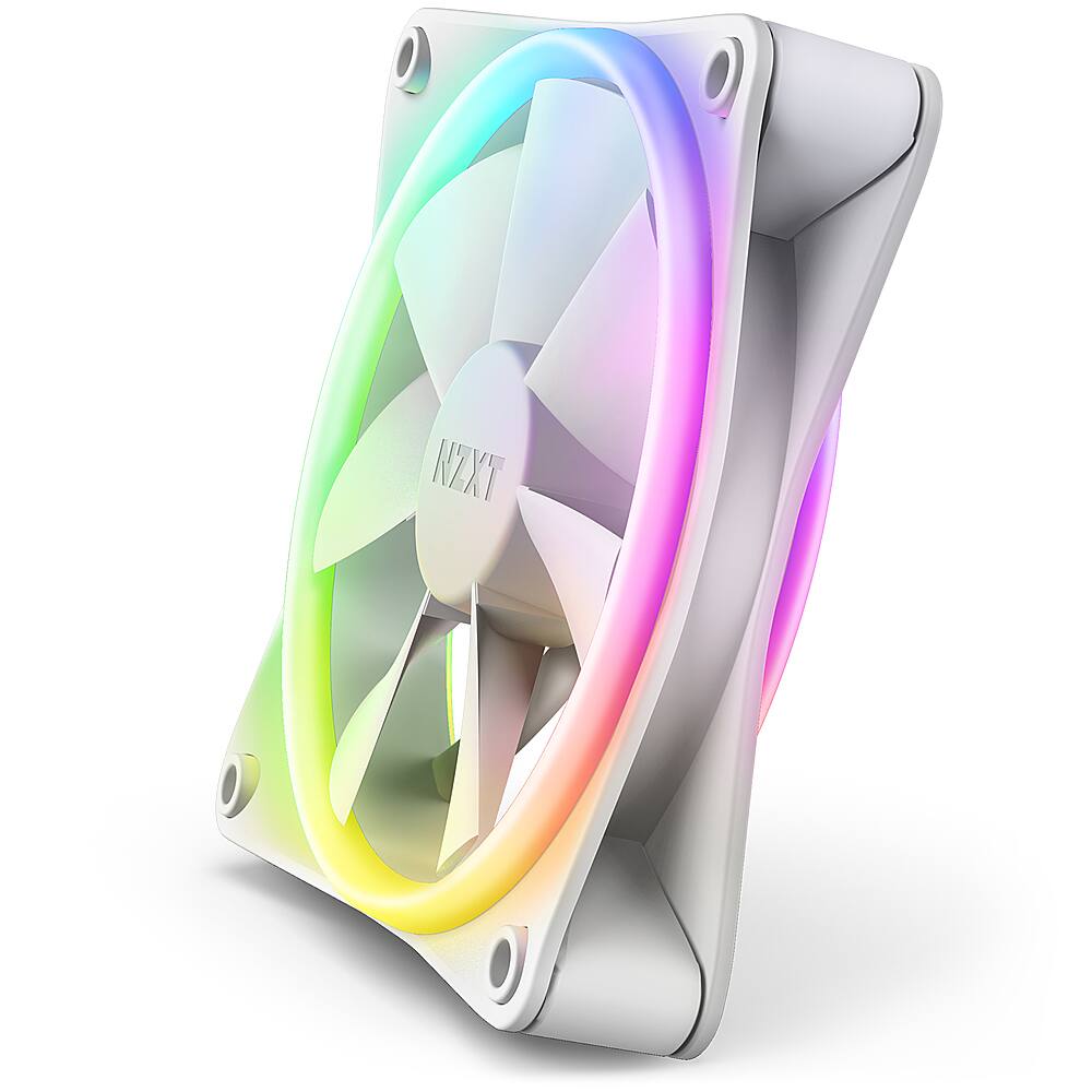 Alt View 12. NZXT - F120 Duo RGB 120mm Computer Case Fan with RGB Controller and Fluid Dynamic Bearings (3-pack) - White.