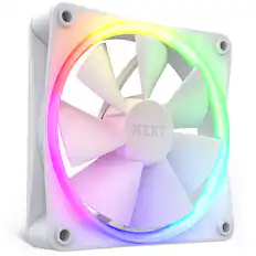 Front. NZXT - F120 RGB 120mm Computer Case Fan with Fluid Dynamic Bearings - White.