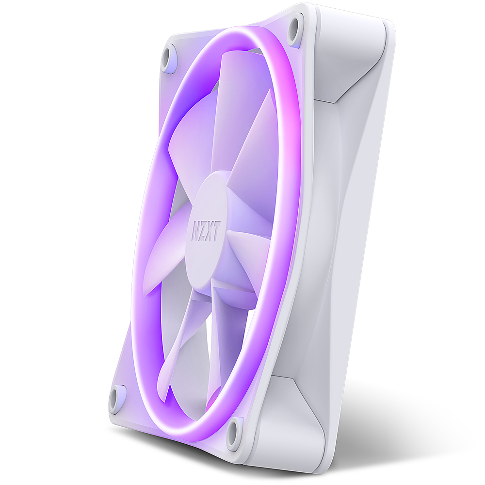 Alt View 11. NZXT - F120 RGB 120mm Computer Case Fan with Fluid Dynamic Bearings - White.