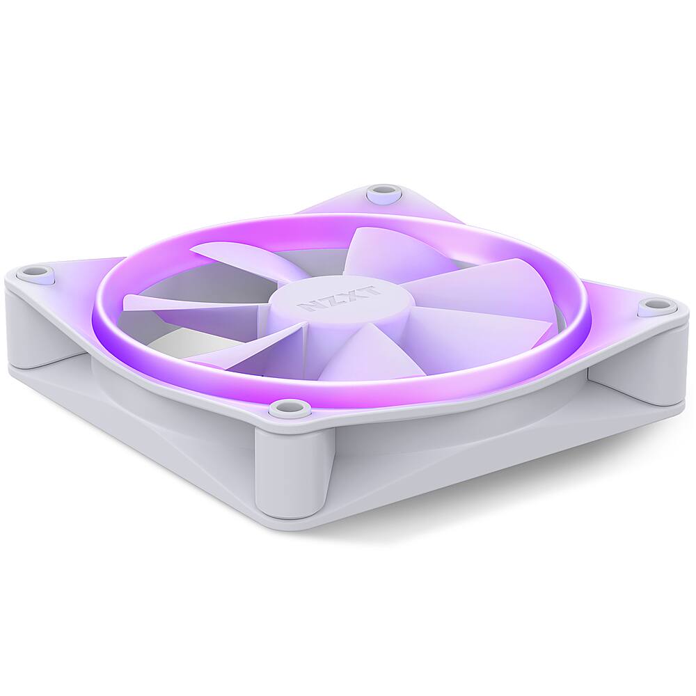 Alt View 12. NZXT - F120 RGB 120mm Computer Case Fan with Fluid Dynamic Bearings - White.