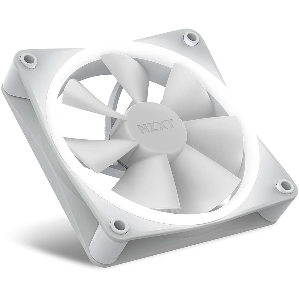 Alt View 13. NZXT - F120 RGB 120mm Computer Case Fan with Fluid Dynamic Bearings - White.
