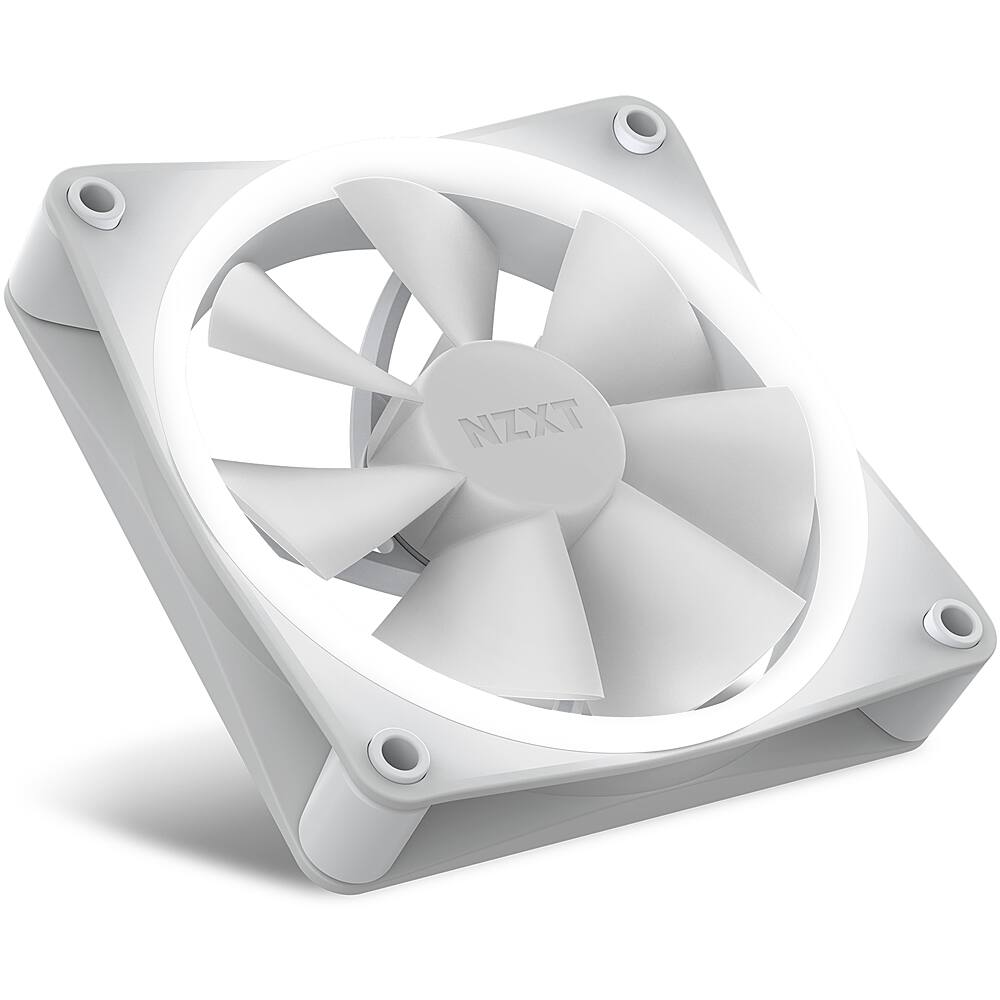 Alt View 13. NZXT - F120 RGB 120mm Computer Case Fan with Fluid Dynamic Bearings - White.
