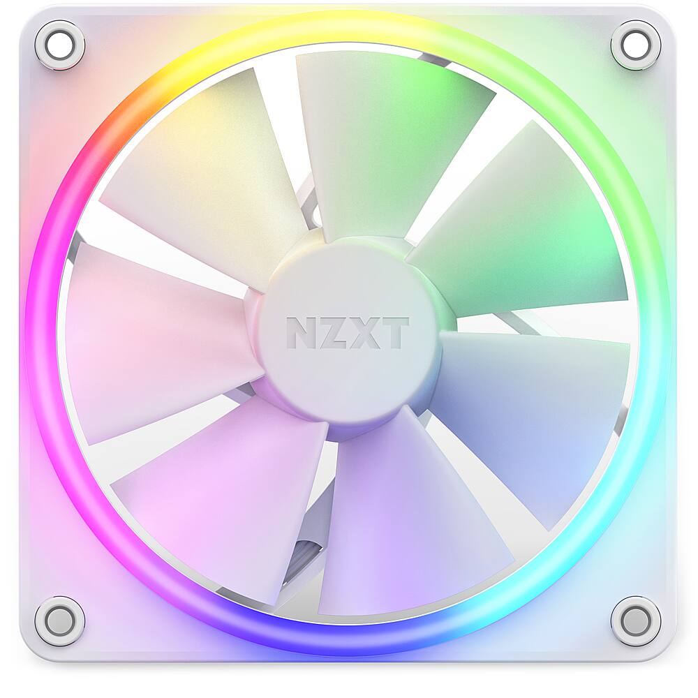 Alt View 1. NZXT - F120 RGB 120mm Computer Case Fan with Fluid Dynamic Bearings - White.