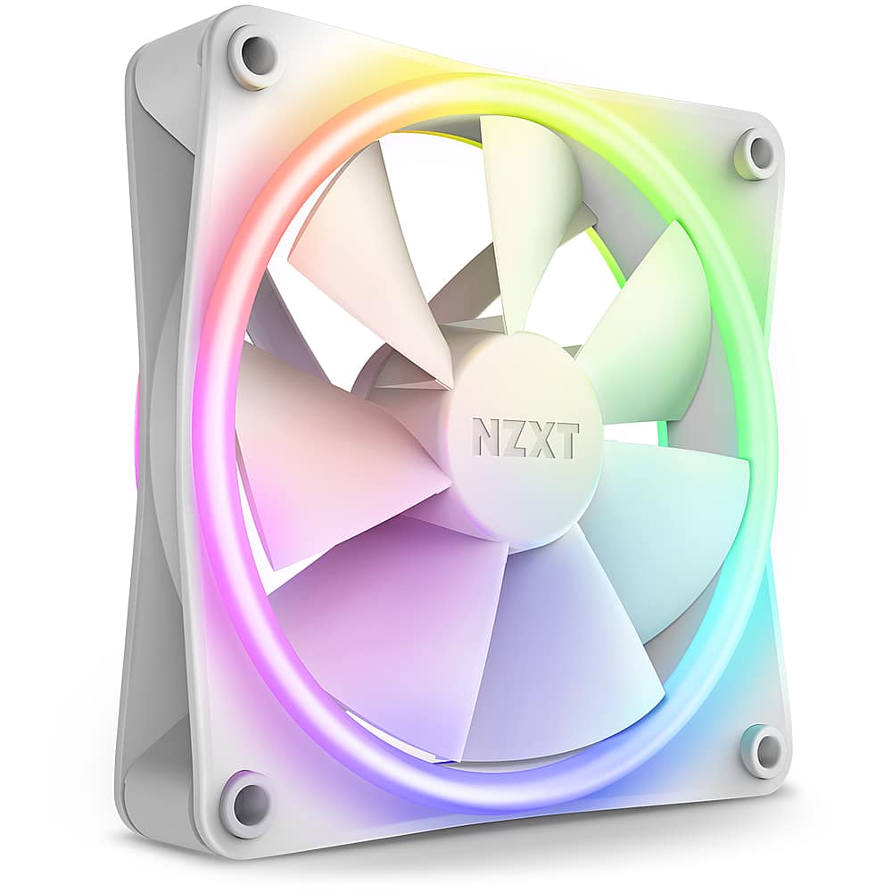 NZXT - F120 Duo RGB 120mm Computer Case Fan with Fluid Dynamic Bearings - White - Front_Zoom