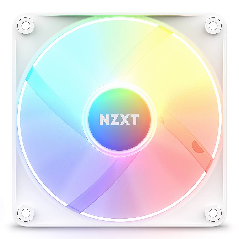 Alt View 1. NZXT - F120 Core RGB 120mm Computer Case Fan with Fluid Dynamic Bearings - White.