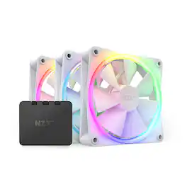 NZXT - F120 RGB 120mm Computer Case Fan with RGB Controller and Fluid Dynamic Bearings (3-pack) - Black