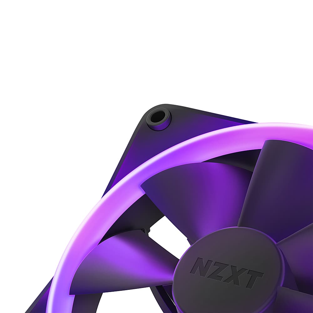 Alt View 11. NZXT - F140 RGB 140mm Computer Case Fan with RGB Controller and Fluid Dynamic Bearings (2-pack) - Black.