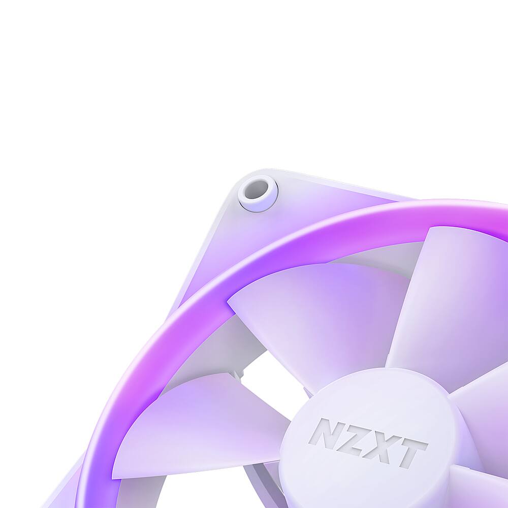Alt View 11. NZXT - F140 RGB 140mm Computer Case Fan with RGB Controller and Fluid Dynamic Bearings (2-pack) - White.