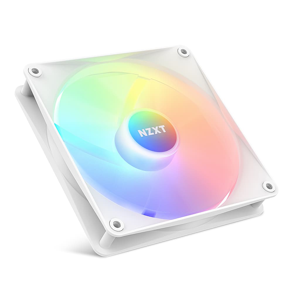 NZXT - F140 Core RGB 140mm Computer Case Fan with Fluid Dynamic Bearings - White - Front_Zoom