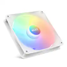 Front. NZXT - F140 Core RGB 140mm Computer Case Fan with Fluid Dynamic Bearings - White.