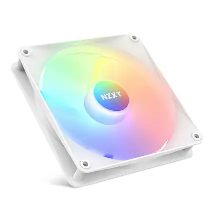 Front. NZXT - F140 Core RGB 140mm Computer Case Fan with Fluid Dynamic Bearings - White.