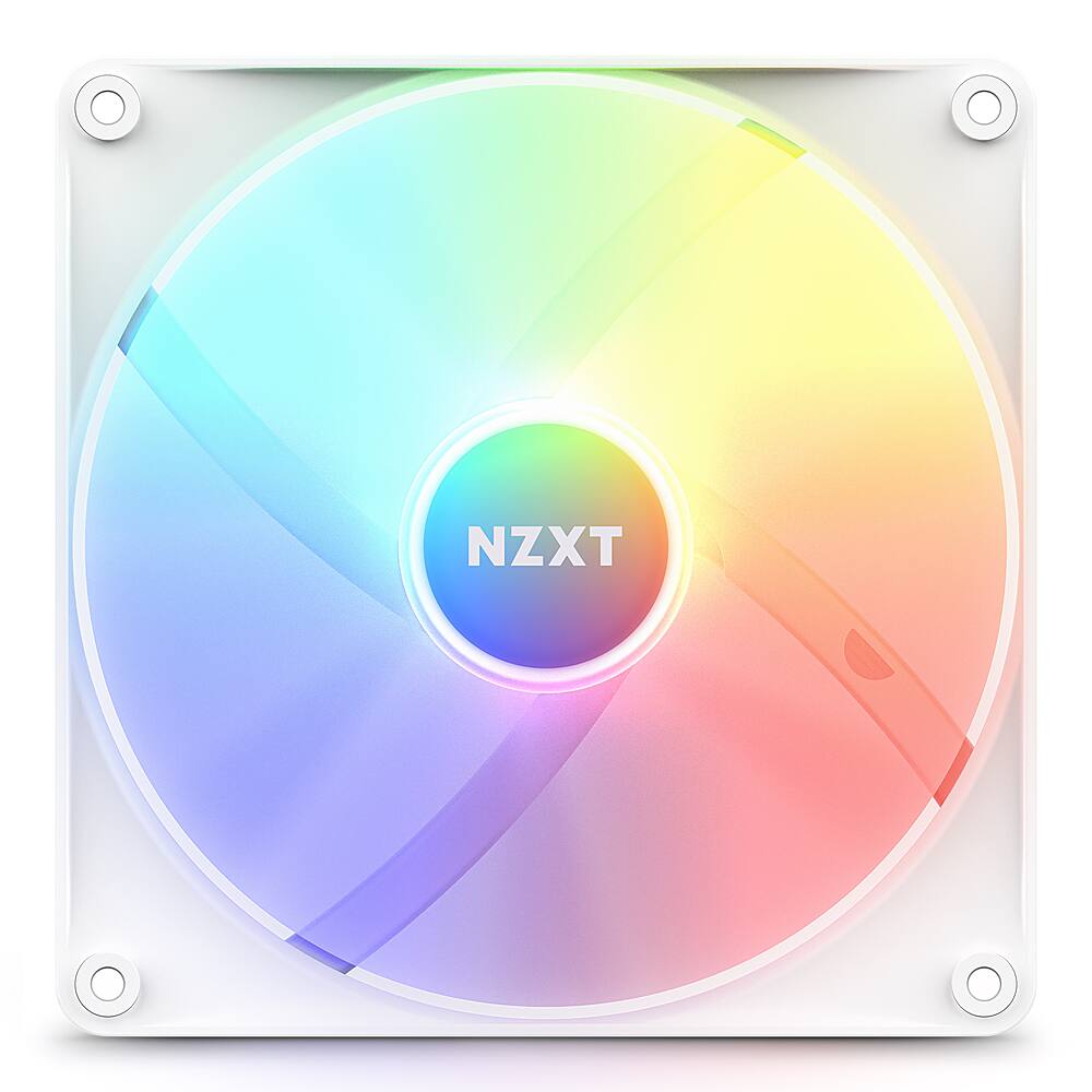 Alt View 1. NZXT - F140 Core RGB 140mm Computer Case Fan with Fluid Dynamic Bearings - White.