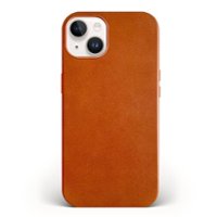 Bluebonnet - Leather Case with MagSafe for Apple iPhone 14 - Saddle Tan - Front_Zoom
