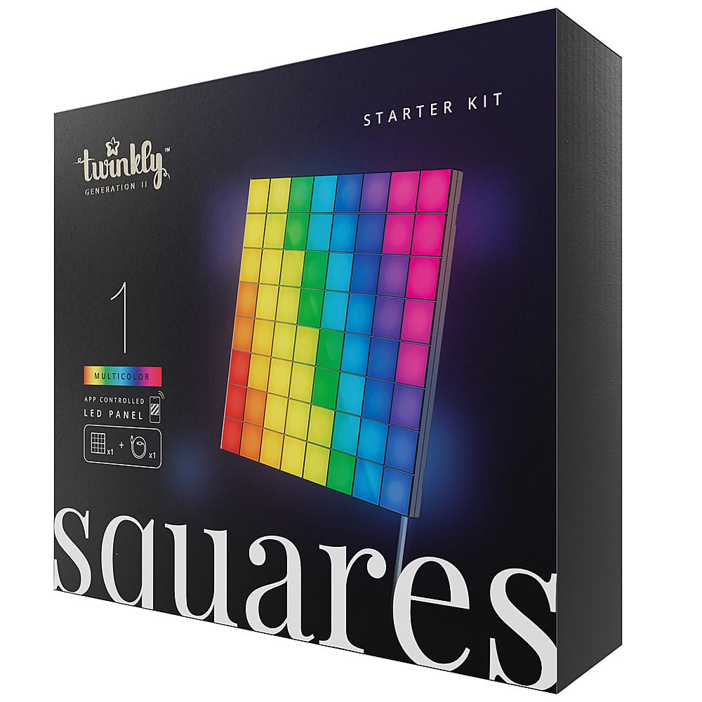 Twinkly - Smart Light 1 Square Expansion Kit 64 RGB LED - Black - Front_Zoom