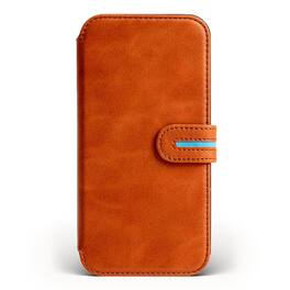 Bluebonnet - iPhone 15 Pro Max Case Folio, Calfskin Leather, Magsafe Compatible, Wireless Charging, Designed for Organization - Tuscan Tan