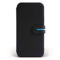 Bluebonnet - Leather Folio Case with MagSafe for Apple iPhone 15 Pro - Black - Front_Zoom