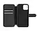 Angle. Bluebonnet - Leather Folio Case with MagSafe for Apple iPhone 15 Pro Max - Black.