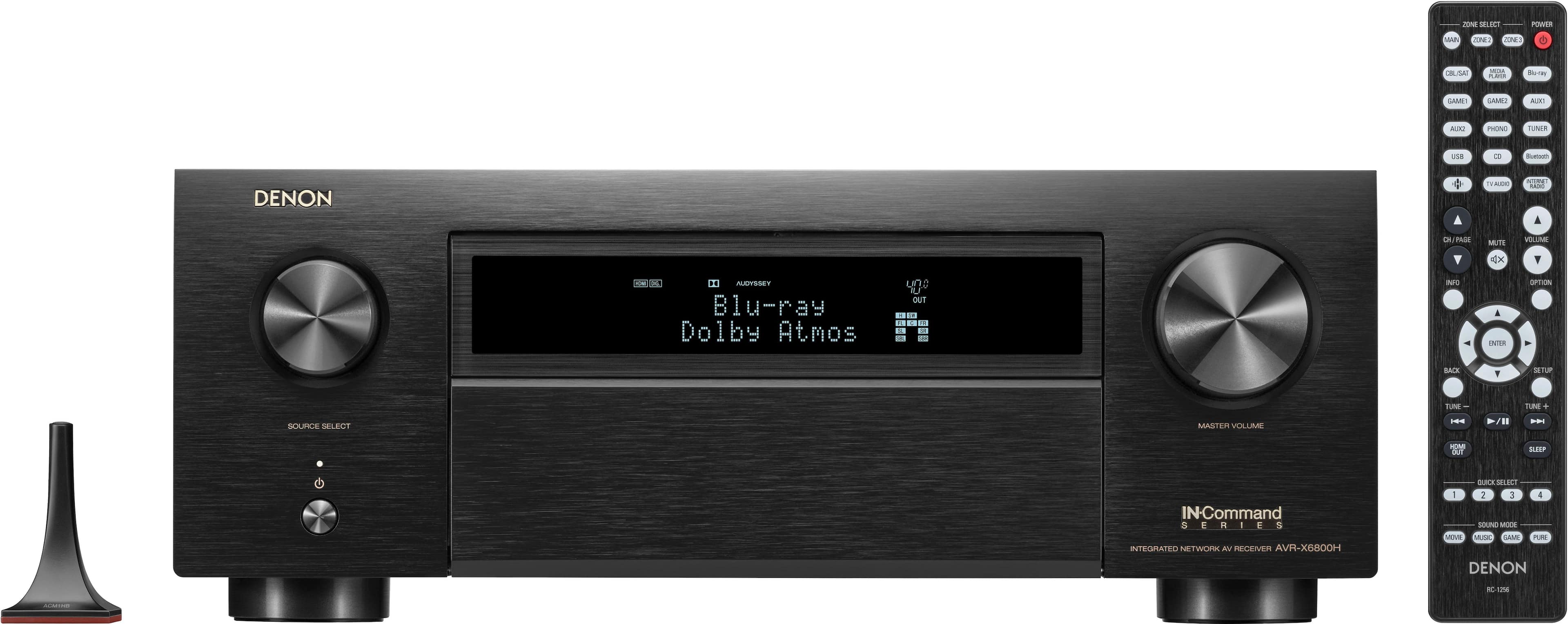 Left. Denon - AVR-X6800H 140W 11.4-Ch. Home Theater AV Receiver - Black.