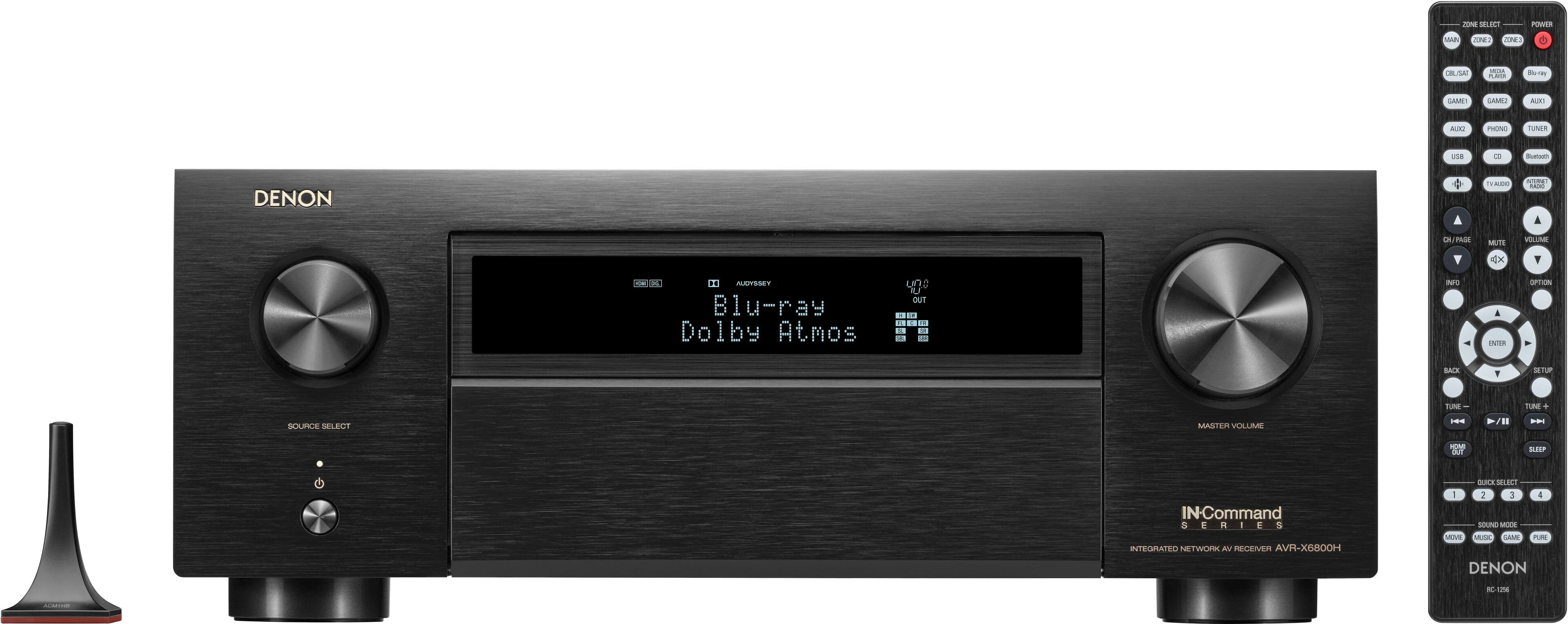 Left. Denon - AVR-X6800H 140W 11.4-Ch. Home Theater AV Receiver - Black.