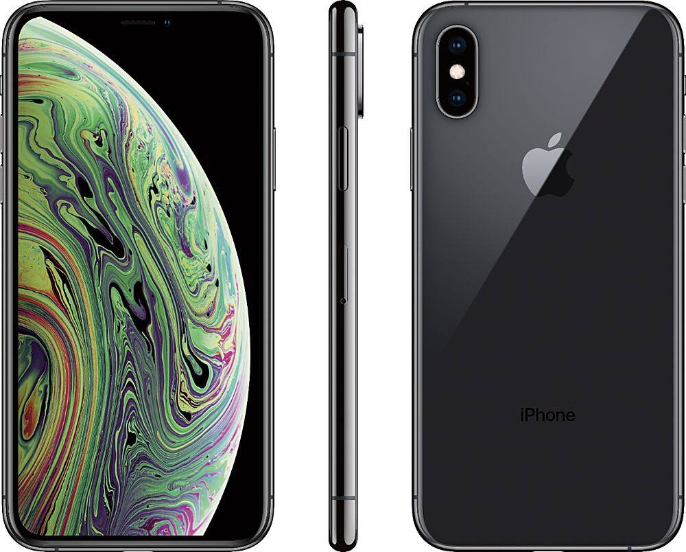 Alt View 11. Apple - Geek Squad Certified Refurbished iPhone XS with 64GB Memory Cell Phone (Unlocked) - Space Gray.
