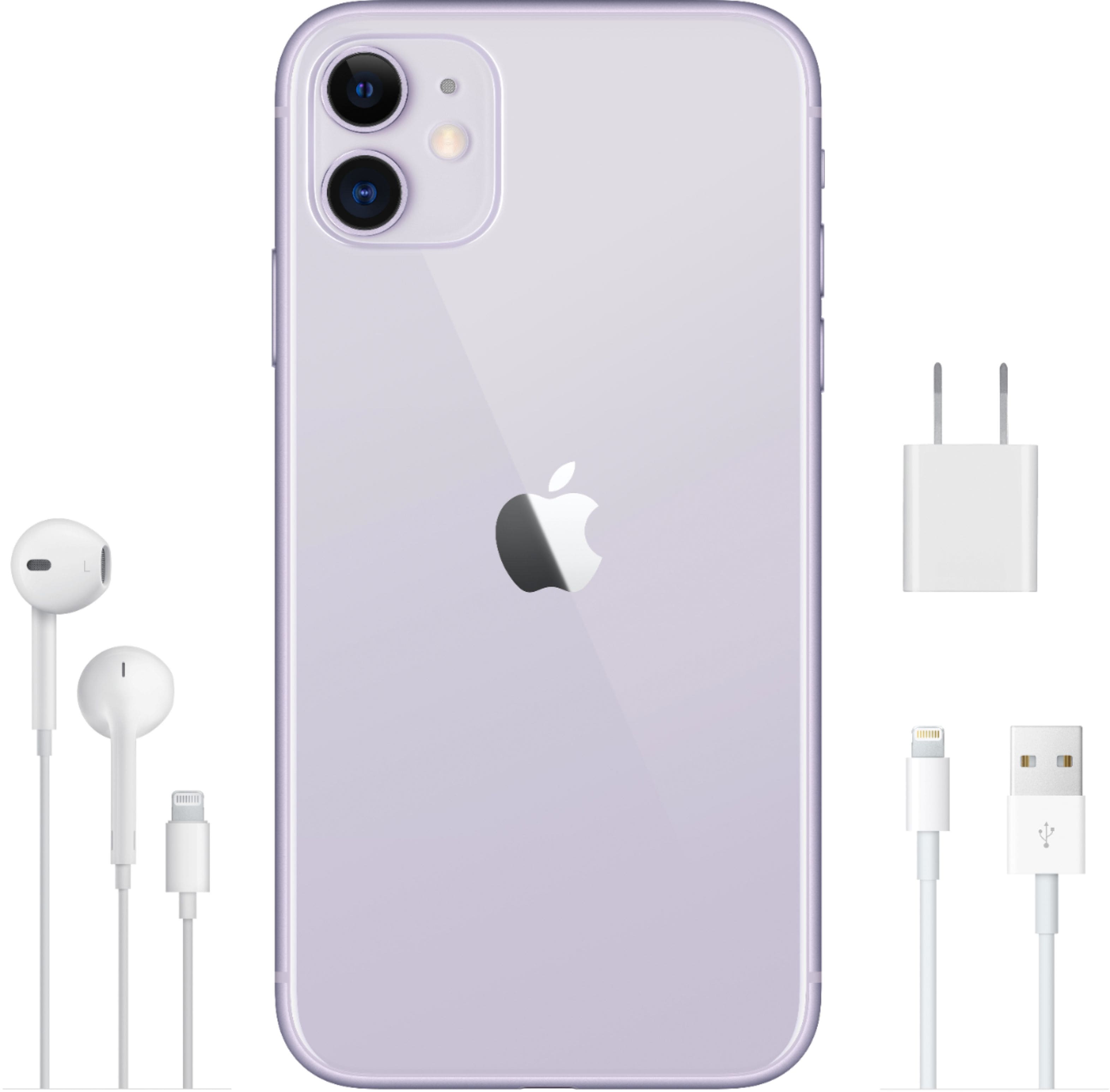 Alt View 16. Apple - Geek Squad Certified Refurbished iPhone 11 with 64GB Memory Cell Phone (Unlocked) - Purple.