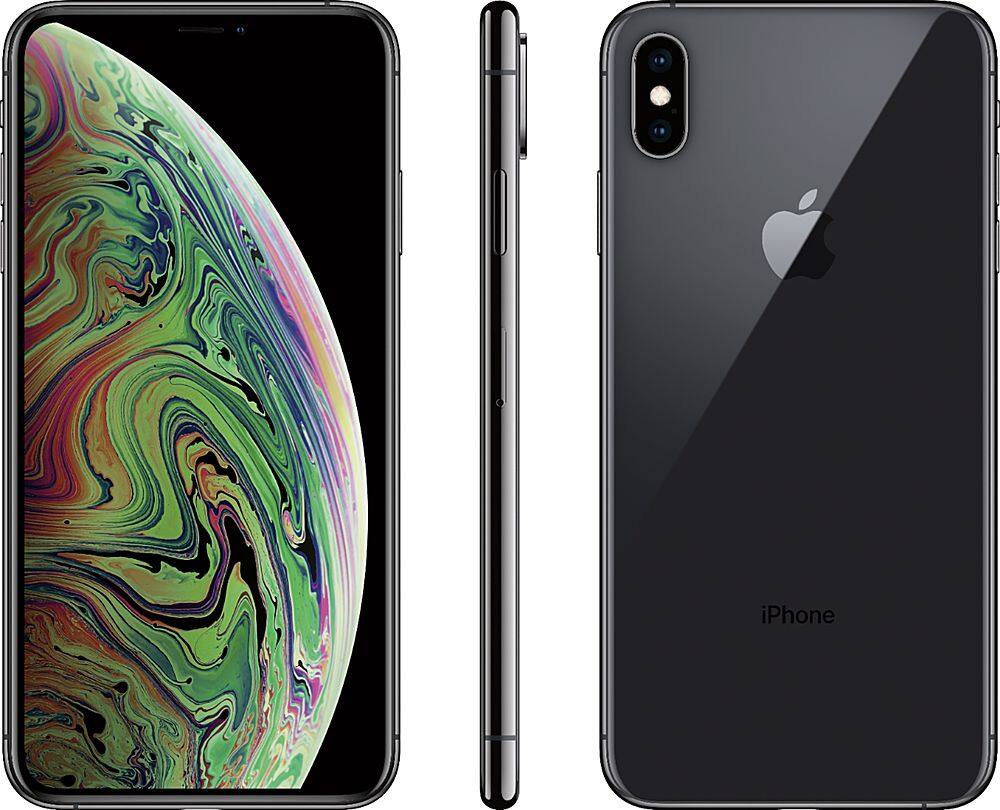 Alt View 11. Apple - Geek Squad Certified Refurbished iPhone XS Max with 64GB Memory Cell Phone (Unlocked) - Space Gray.