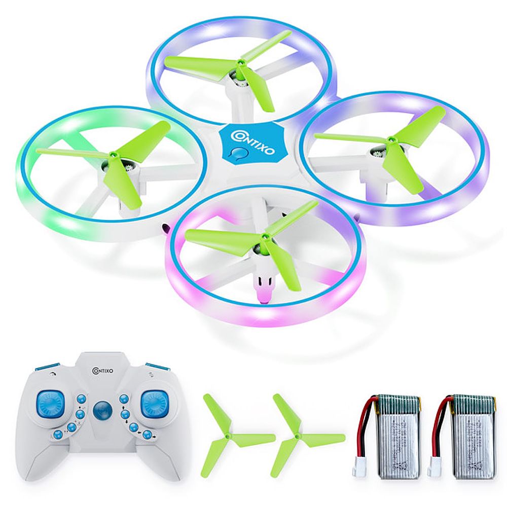 Contixo - Mini Light Up Drone with Remote Controller - Blue