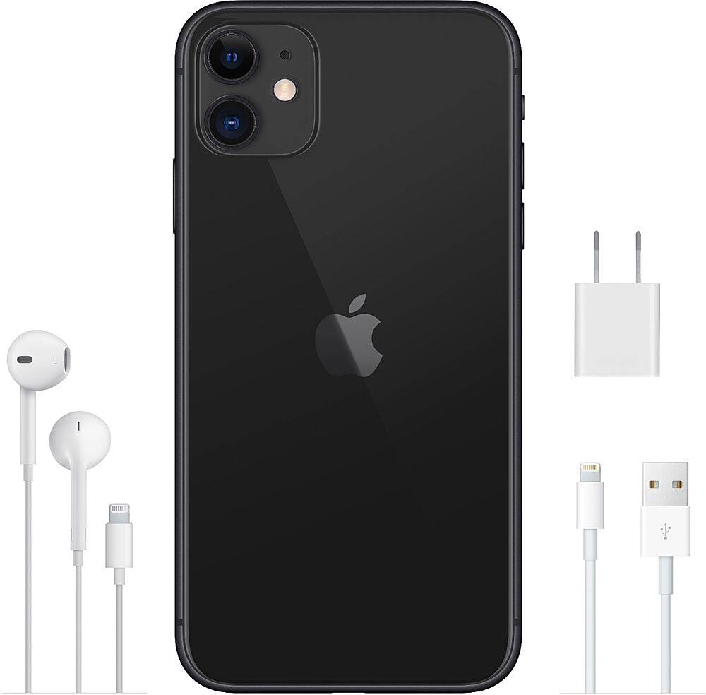 Alt View 16. Apple - Geek Squad Certified Refurbished iPhone 11 with 64GB Memory Cell Phone (Unlocked) - Black.