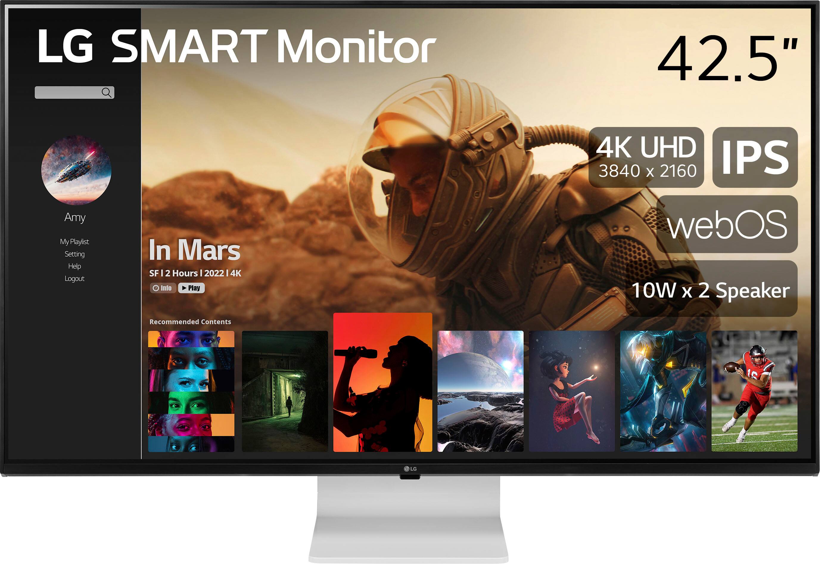 LG SMART Monitor 42.5" 4K UHD IPS 3840 x 2160 Amy M Poyht Seing i Logout In Mars SF 2 Hours 2022 4x - -te - Phas webOS 10W x 2 Speaker Barammendes Canments is.