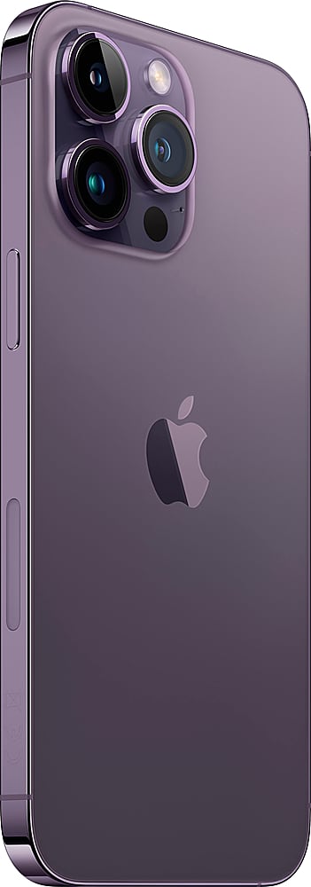 Left. Apple - Geek Squad Certified Refurbished iPhone 14 Pro Max 256GB - Deep Purple.