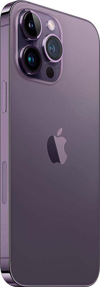 Left. Apple - Geek Squad Certified Refurbished iPhone 14 Pro Max 256GB - Deep Purple.