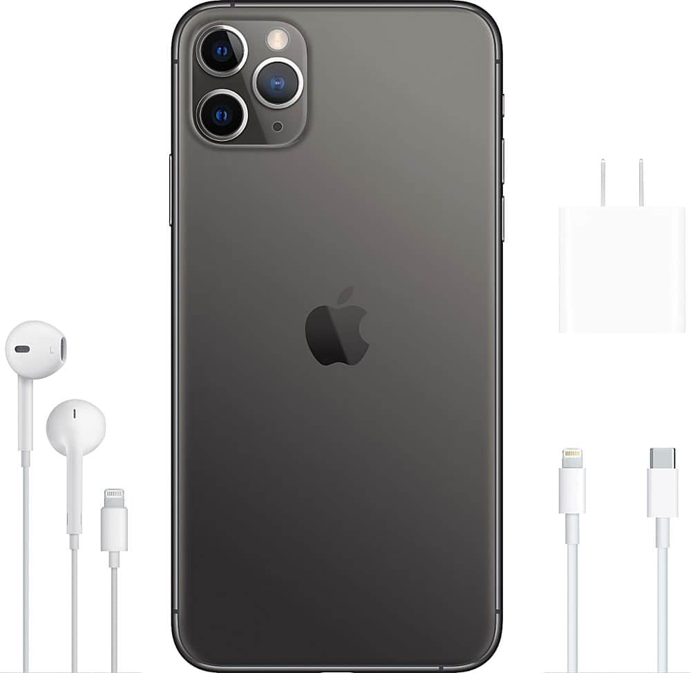 Alt View 15. Apple - Geek Squad Certified Refurbished iPhone 11 Pro Max with 64GB Memory Cell Phone (Unlocked) - Space Gray.