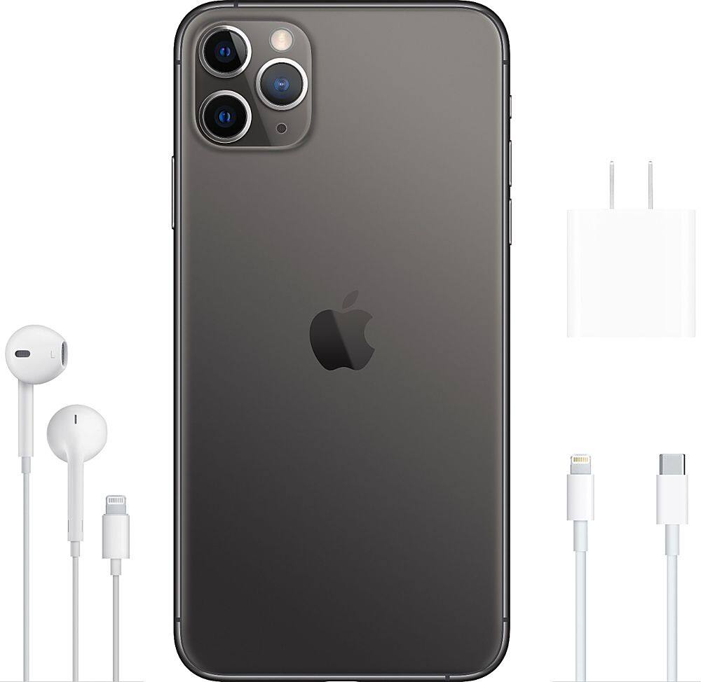 Alt View 15. Apple - Geek Squad Certified Refurbished iPhone 11 Pro Max with 64GB Memory Cell Phone (Unlocked) - Space Gray.