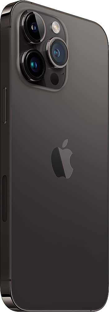 Left. Apple - Geek Squad Certified Refurbished iPhone 14 Pro Max 128GB - Space Black.