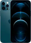Front. Apple - Geek Squad Certified Refurbished iPhone 12 Pro 5G 128GB - Pacific Blue.
